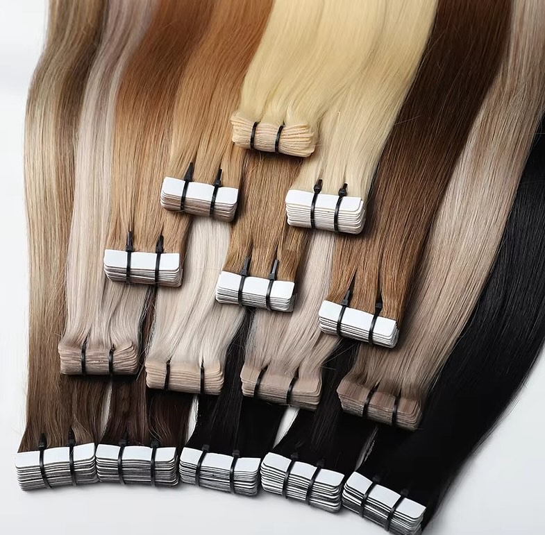 Invisible Tape In Extensions Real Hair - Tape Ins Human Hair Extensions Natural