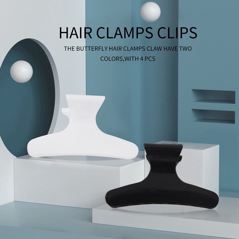 4PCS Black White Hairdressers  - Hair Clips ulasan dan harga