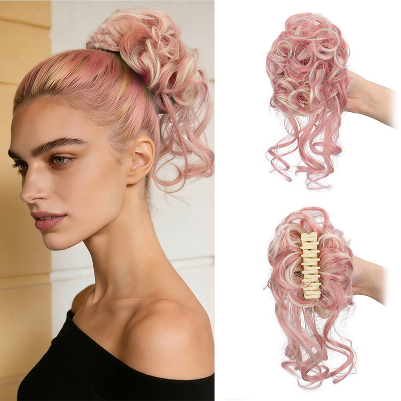 Messy Claw Clip Hair Bun Synth - Claw Clip Messy Bun Hair Piece ulasan dan harga