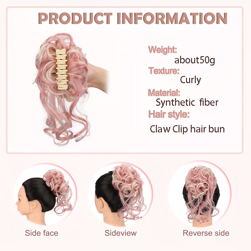 Messy Claw Clip Hair Bun Synth - Claw Clip Messy Bun Hair Piece ulasan dan harga
