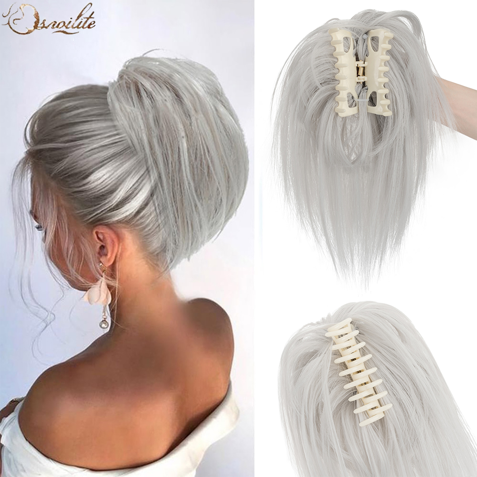 Snoilite Synthetic Straight Cl - Claw Clip Messy Bun Hair Piece ulasan dan harga