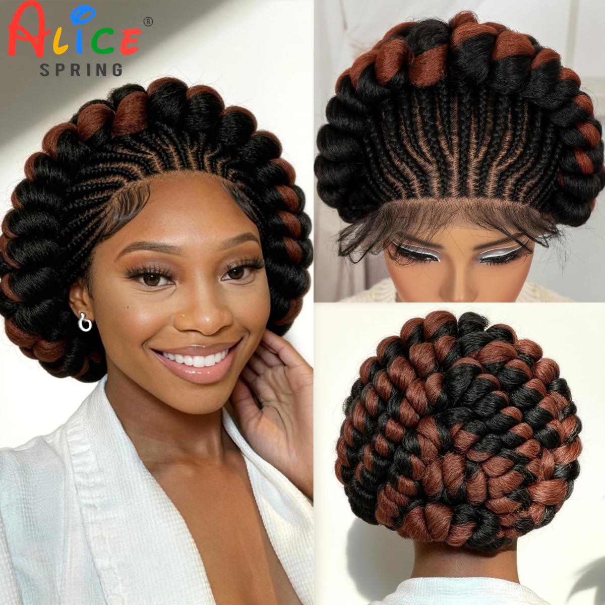 Cornrow Braided Wigs Synthetic - Synthetic Braided Wigs For Black Women ulasan dan harga