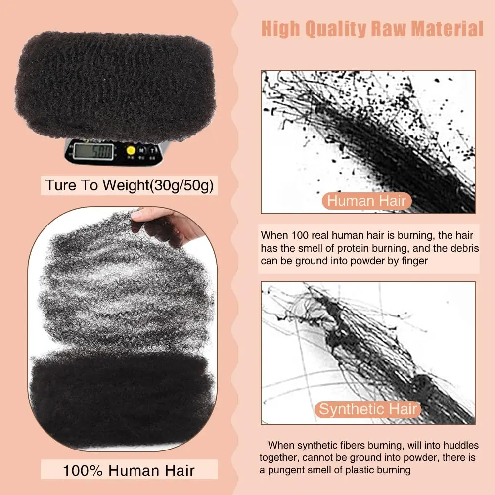 30g/50g 4C Afro Kinkys Bulk Na - Water Wave Bulk Human Hair For Braiding ulasan dan harga