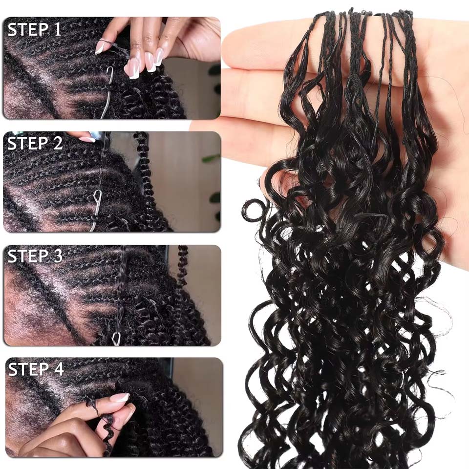 12A Burmese Curly Feather Croc - Invisible Tape In Extensions Real Hair ulasan dan harga