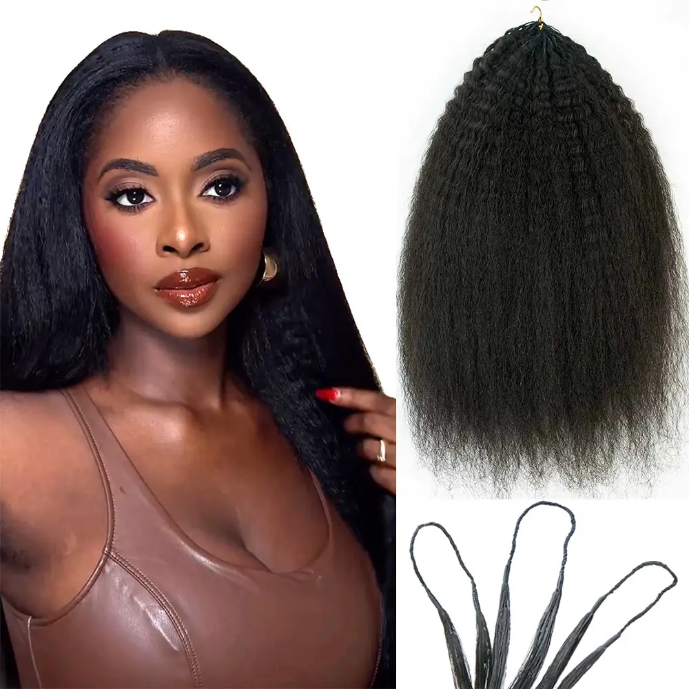 Knotless Kinky Straight Feathe - Human Hair Wigs ulasan dan harga