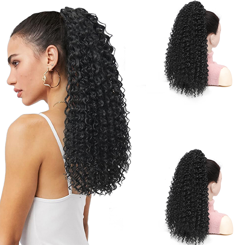 Afro Puff Curly Pony Tail Hair - Drawstring Afro Curly Puff Ponytail ulasan dan harga