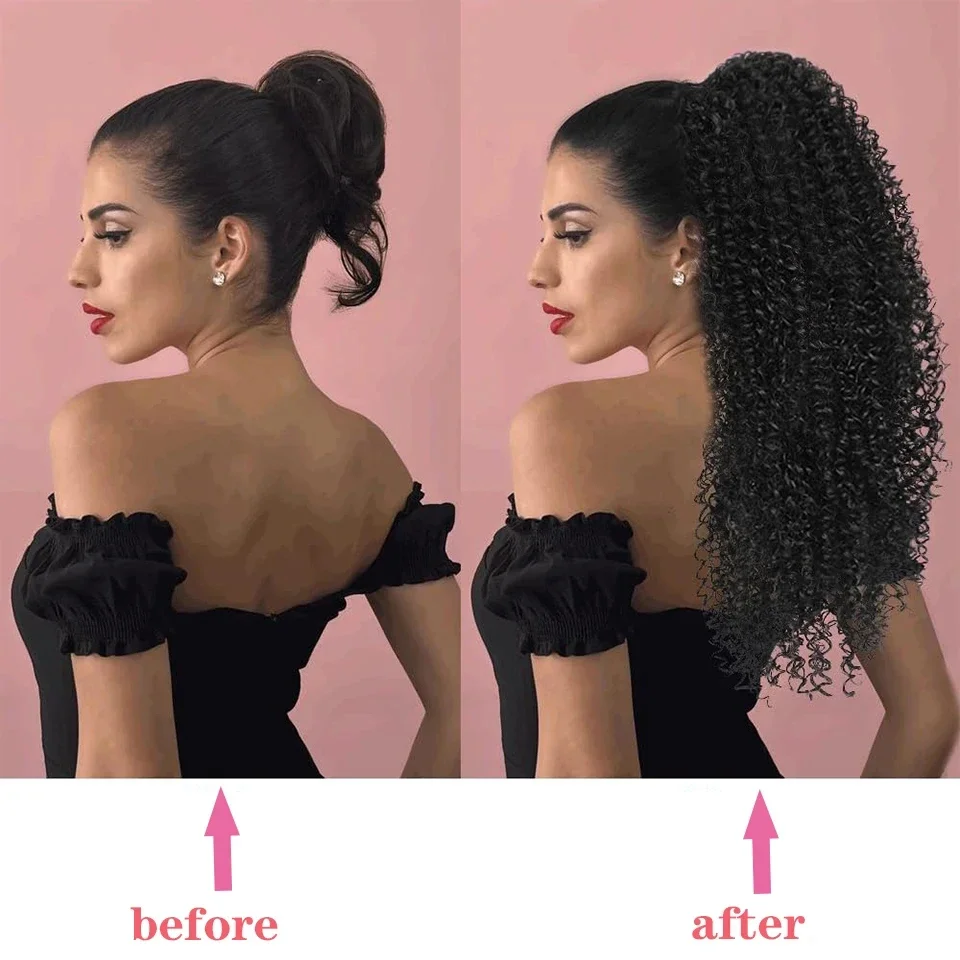 Afro Puff Curly Pony Tail Hair - Drawstring Afro Curly Puff Ponytail ulasan dan harga