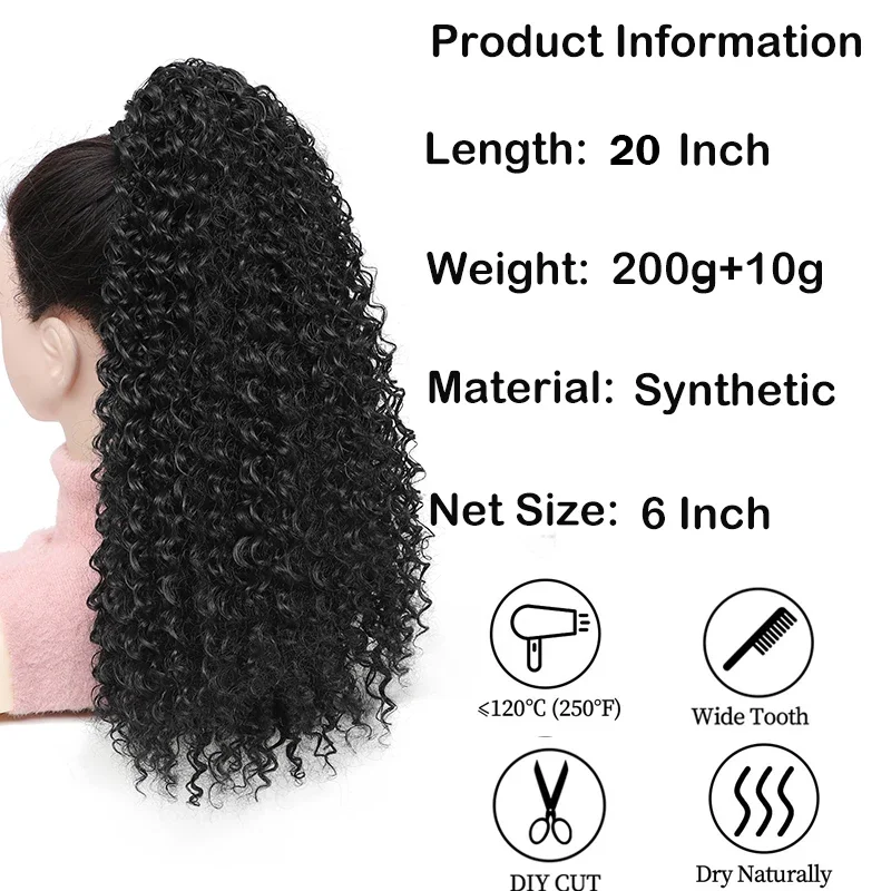 Afro Puff Curly Pony Tail Hair - Drawstring Afro Curly Puff Ponytail ulasan dan harga