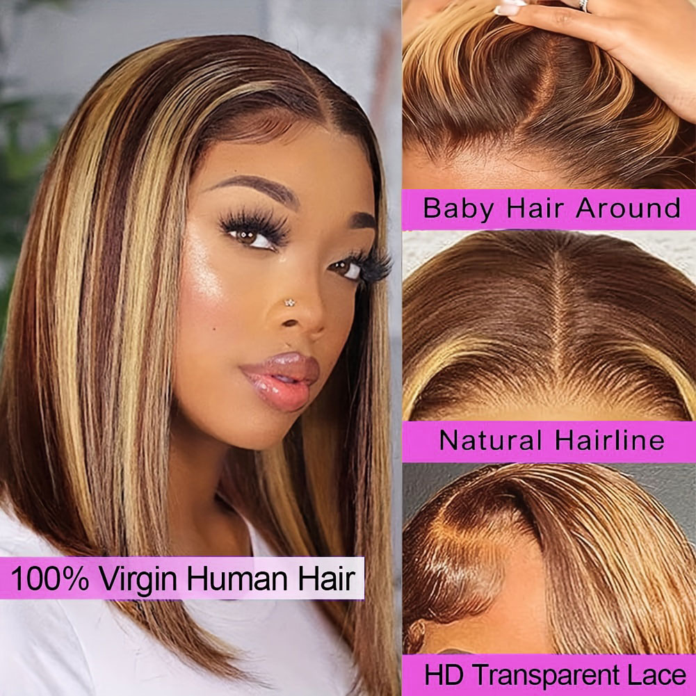Straight Short Bob Wig Human H - Glueless Wear And Go Human Hair Wig ulasan dan harga
