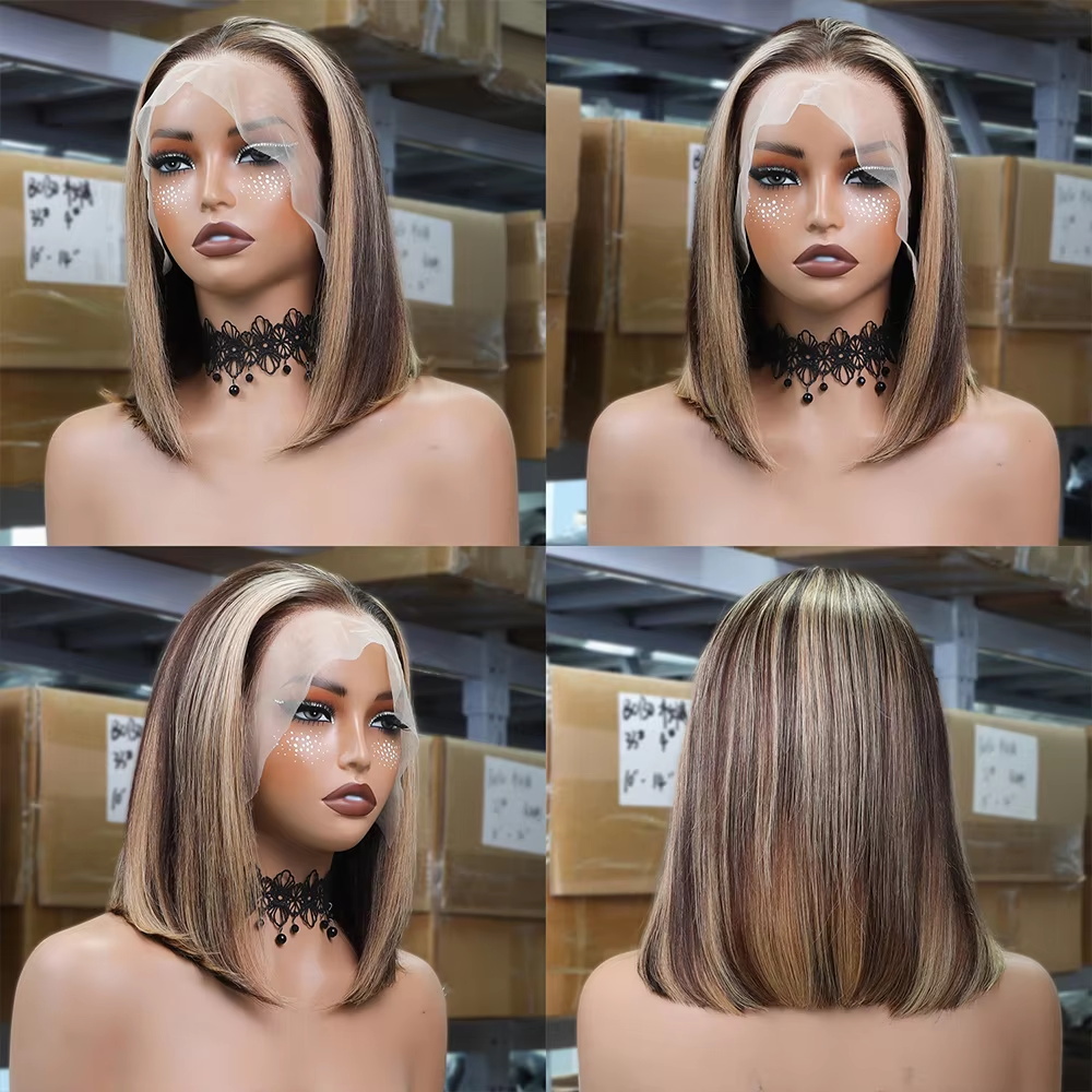 Honey Blonde Bob Wigs Human Ha - Glueless Wear And Go Human Hair Wig ulasan dan harga
